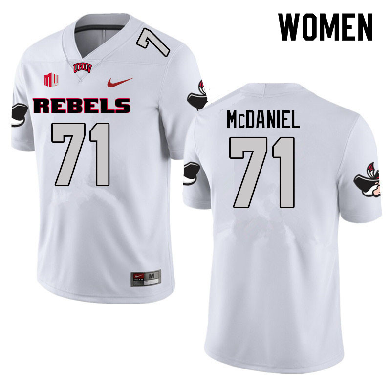 Women #71 Daviyon McDaniel UNLV Rebels College Football Jerseys Sale-White - Click Image to Close